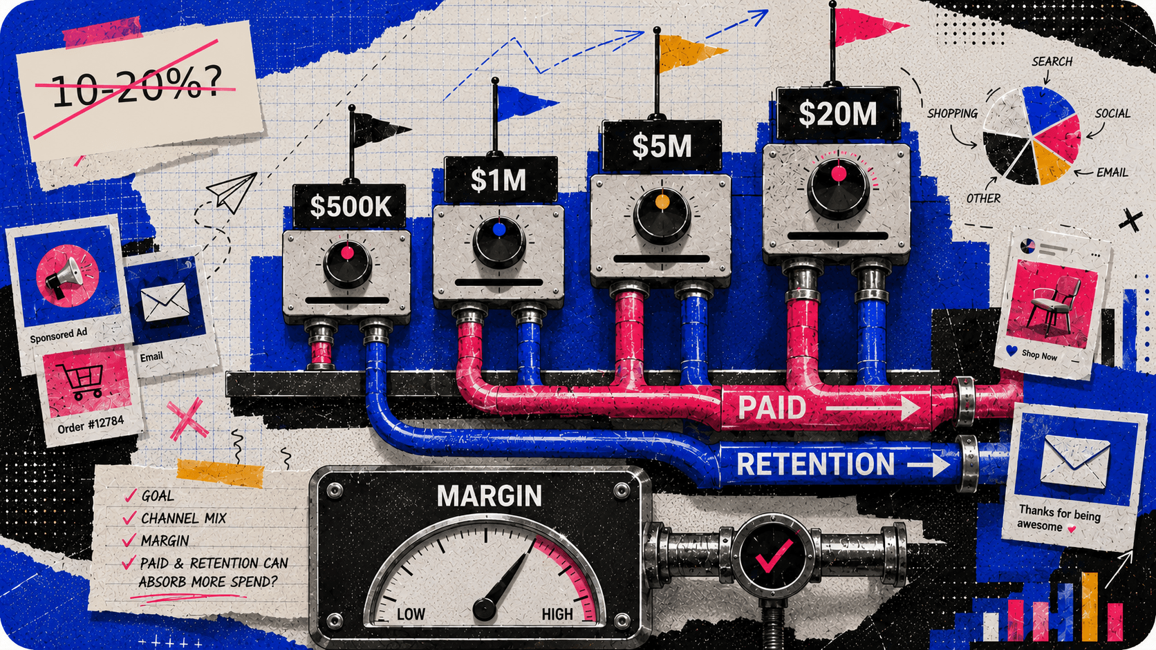 Marketing budget dials by stage