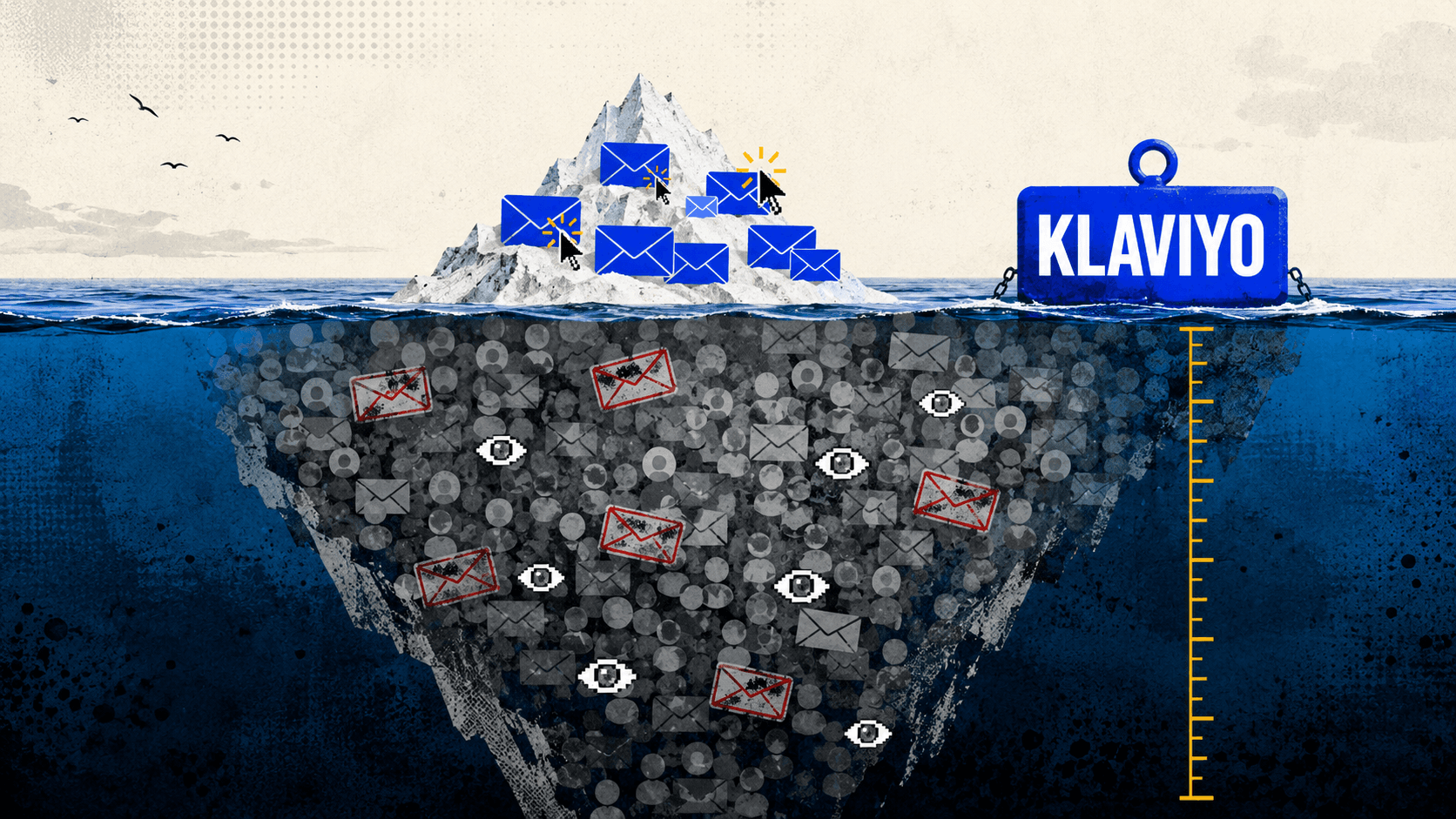 Iceberg of unengaged Klaviyo profiles