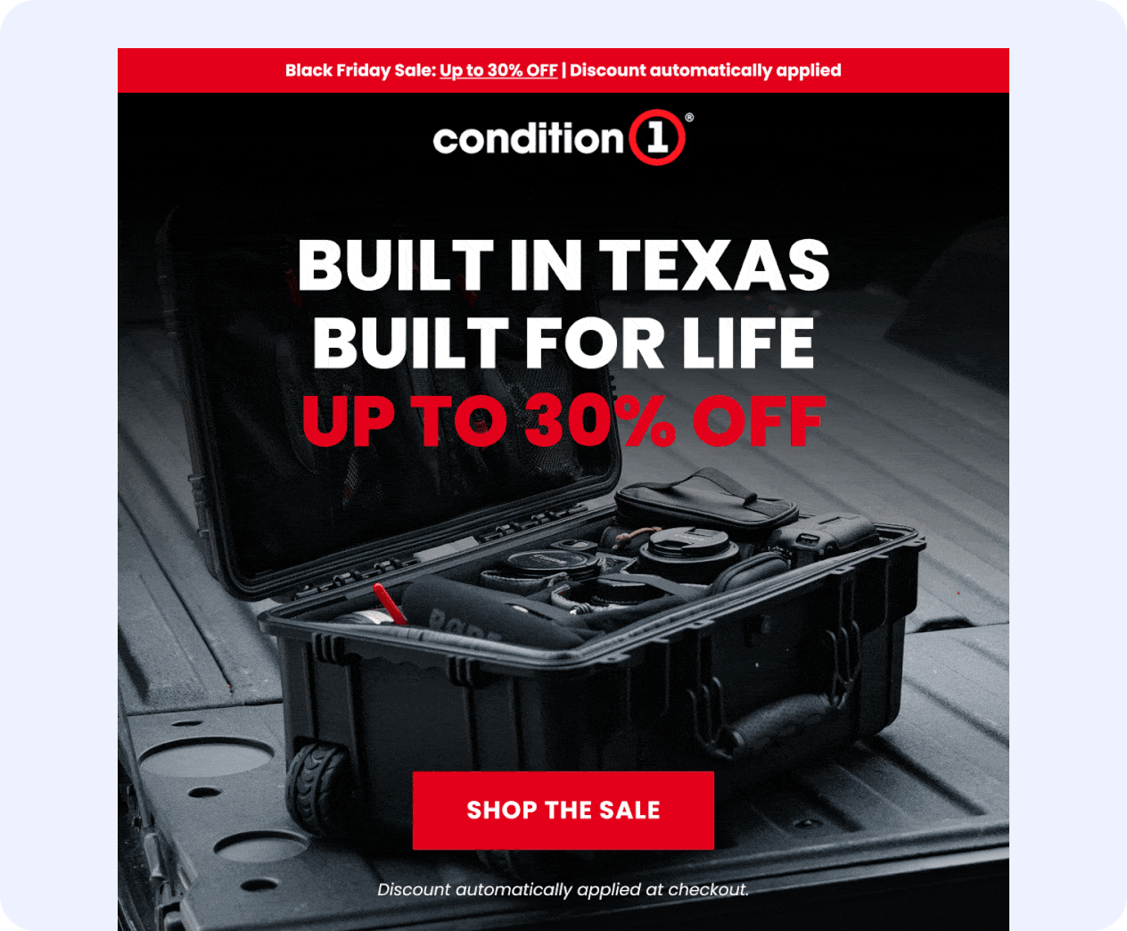 Condition 1 best performing BFCM email — 58% open rate