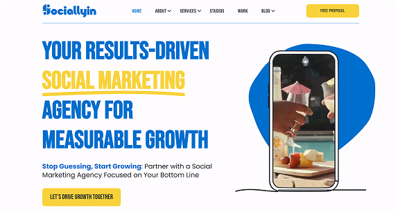 Homepage of Sociallyin agency