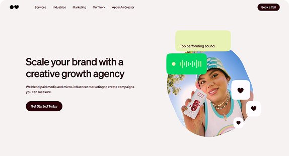 Homepage of InBeat agency