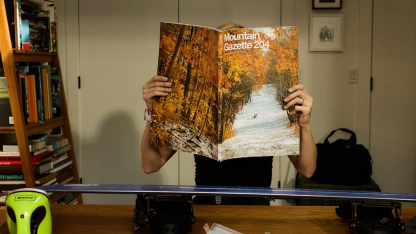 A person reading Mountain Gazette